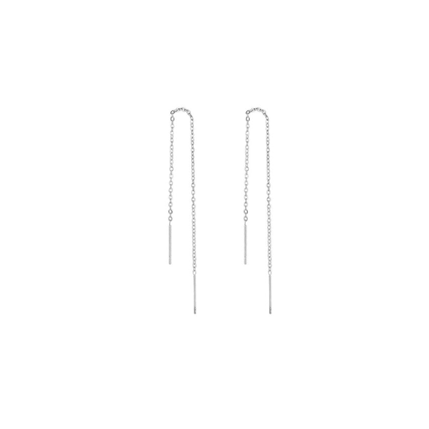 Thin-long chain earrings