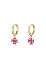 Load image into Gallery viewer, Sparkle clover hoops
