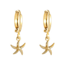 Load image into Gallery viewer, Sea Starfish hoops
