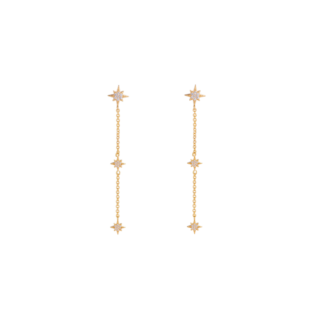 Long night star earrings