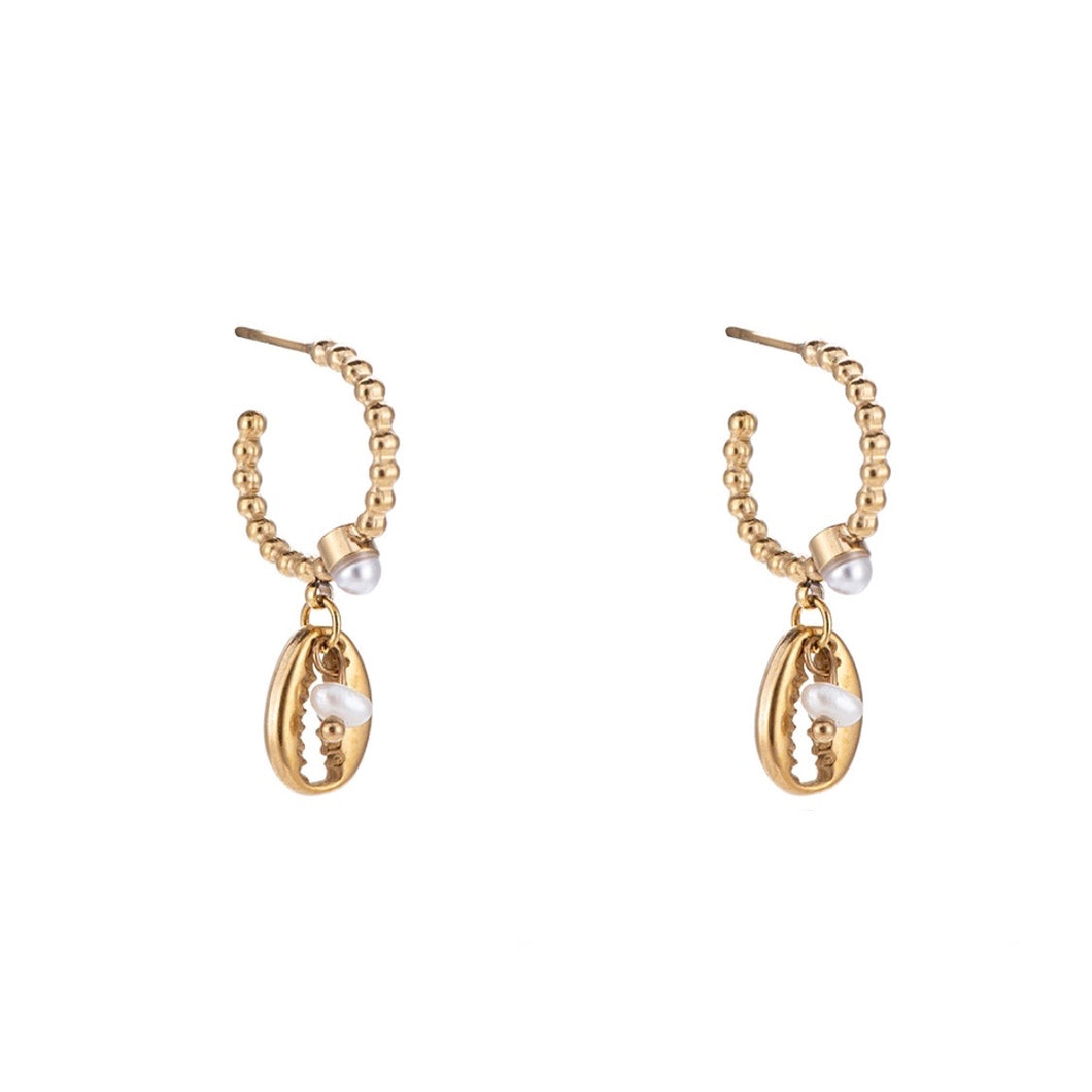Pearl Sea Shell hoops